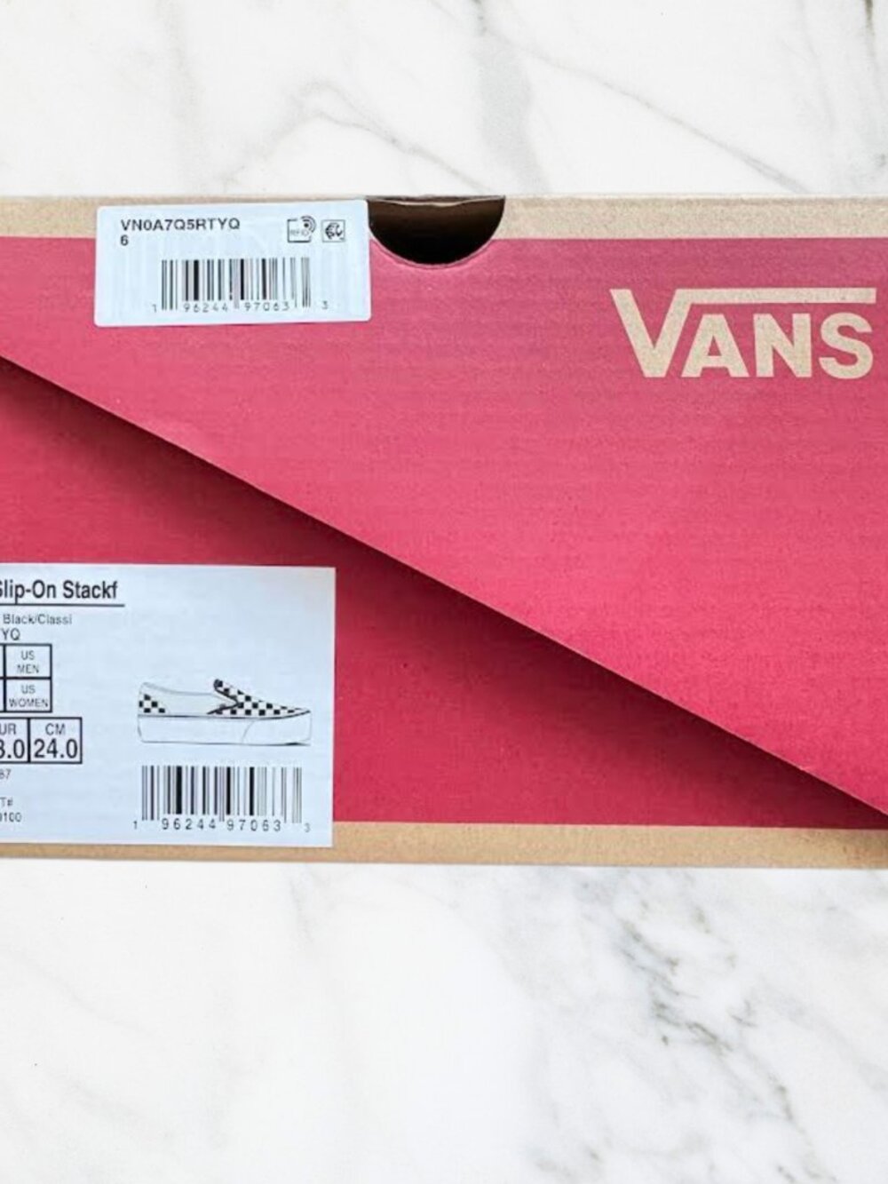 Vans Checkerboard Lace-Up Sneakers -Classic Slip-On Stackform Checkerboard Shoes - Picture 2 of 10